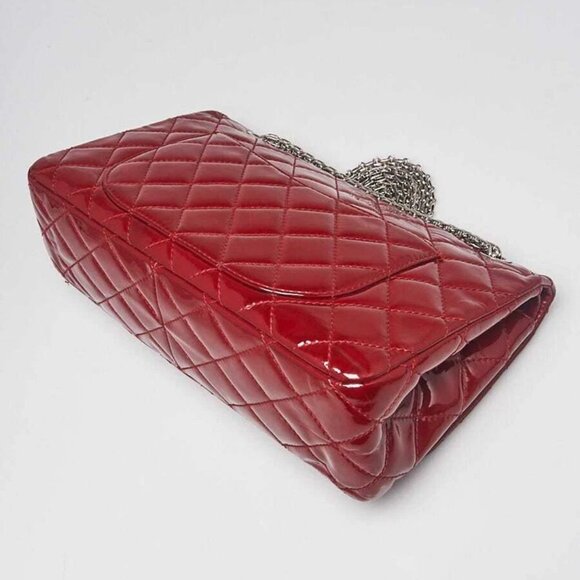 Chanel Red 2.55 Reissue Quilted Classic Patent Leather 227 Jumbo Flap Bag - Picture 8 of 12